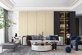 仙桃轻奢风格-客厅